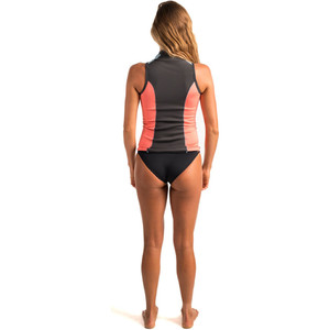 Rip Curl Mulheres G-bomb 1mm Front Zip Neoprene Colete Coral Wve6aw